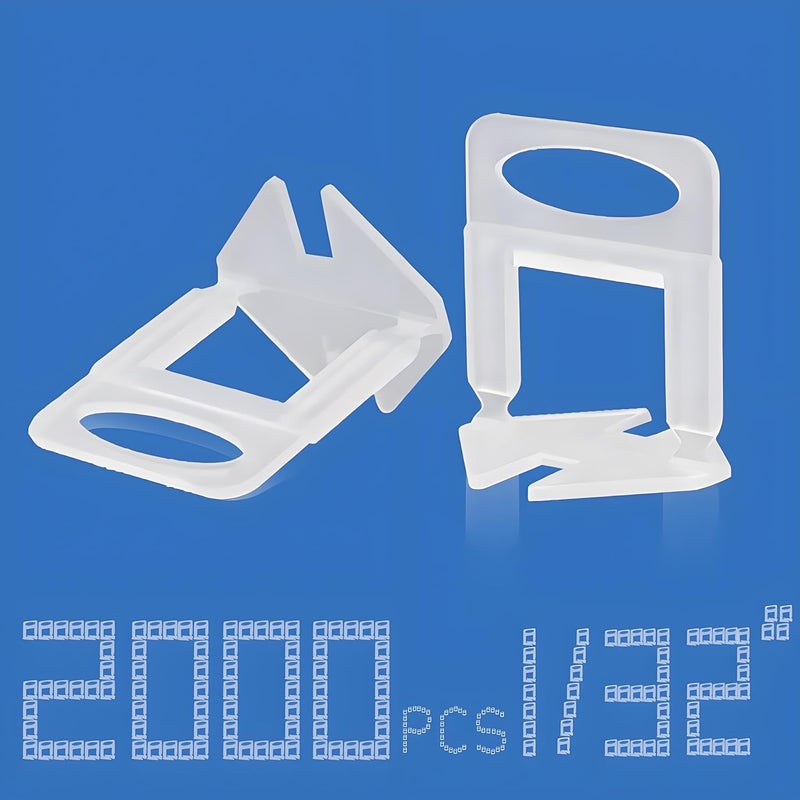 RUHOOM Tile Leveling System Clips 1/32" 2000pcs Tile Spacers Clips DIY Tools Set for Professional Ceramic and Stone Installation - Image 1
